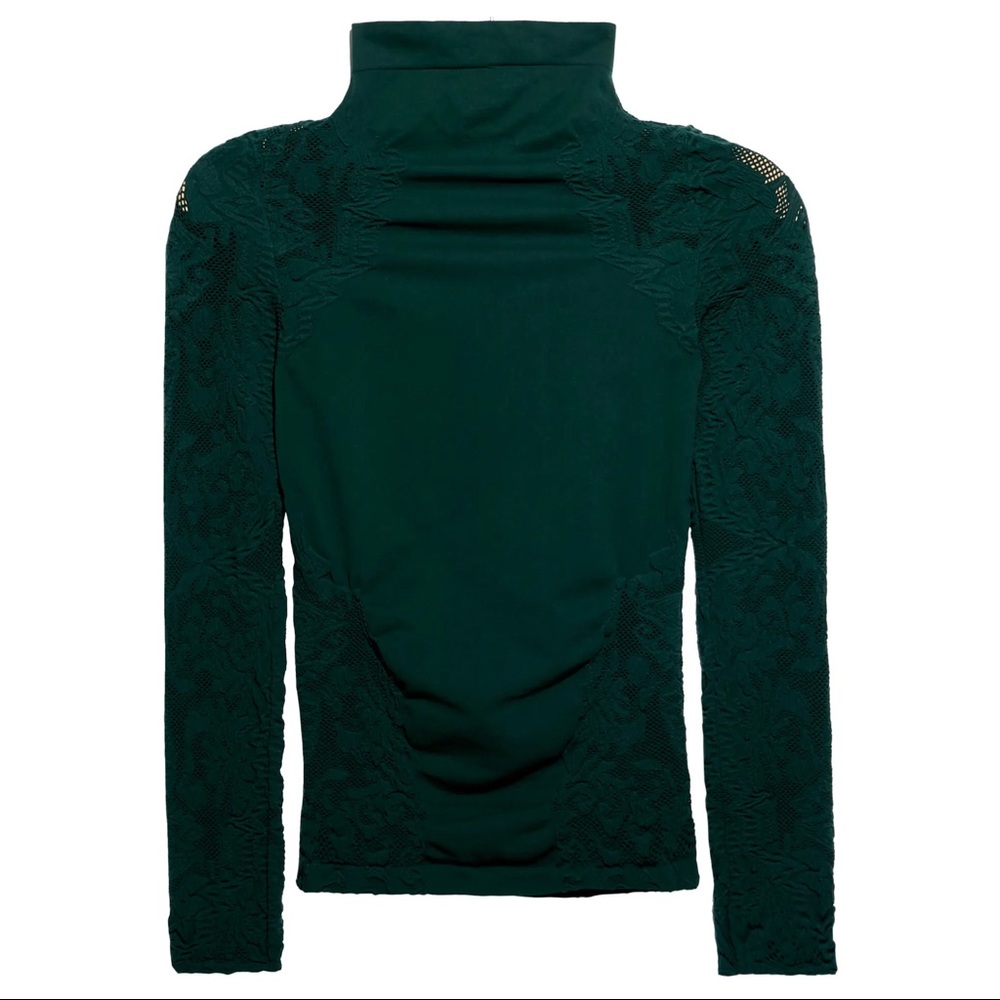 NEW FREE PEOPLE GREEN LONG SLEEVE MESH TOP - Picture 8 of 8